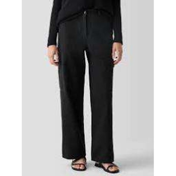 Eileen Fisher Wide Leg Cargo Pants Black XL Utility Pocket High Rise New W/ Tag - Picture 3 of 10